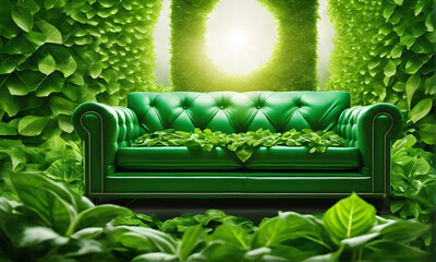 Concept of furniture that does not harm the environment recyclable sofa
