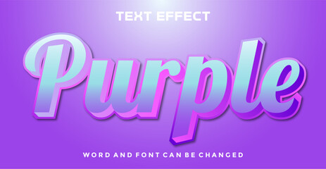 editable purple text with 3d design