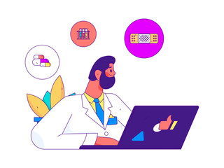 Doctor epidemic prevention and anti-epidemic flat vector concept operation illustration