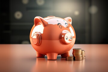 Piggy bank 3d render, Sparschwein | Generative AI