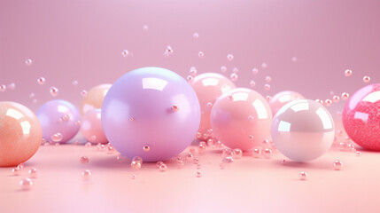 3D illustration of cluster of pink spheres.