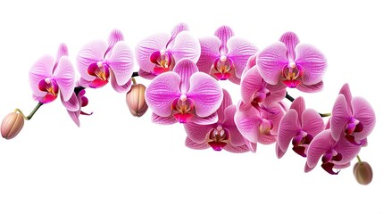Fototapeta na wymiar potrait Purple and white Orchid Flowers on white background
