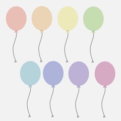 シンプルでカラフルな風船のセット