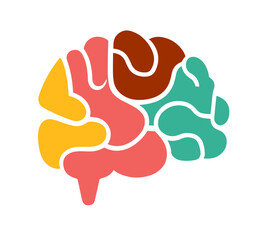 Brain logo colorful design illustration mind vector image