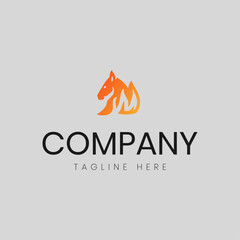 vector horse fire logo design vector illustration
