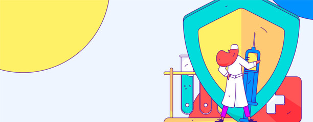 Doctor epidemic prevention and anti-epidemic flat vector concept operation illustration