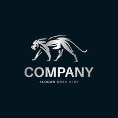 vector panther silver logo design vector illustration