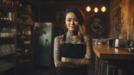 Barista, Female in coffee Shop