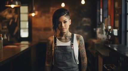 Barista, Female in coffee Shop