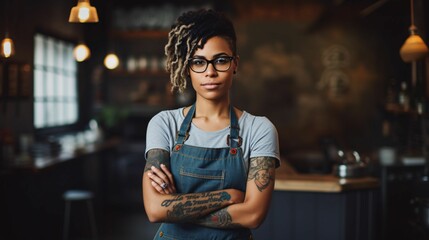 Barista, Female in coffee Shop