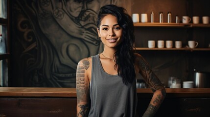 Barista, Female in coffee Shop