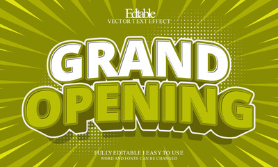 3d grand opening editable text effect style