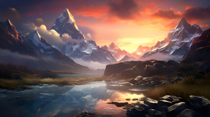 Witness the magic of a sunrise in the hills, a breathtaking image of early morning tranquility in nature's embrace.