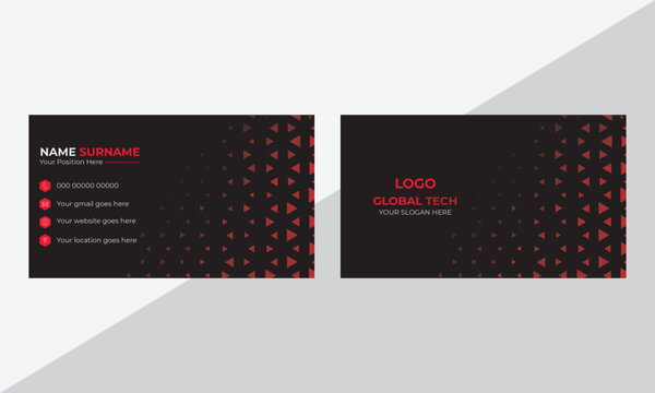 Modern Creative And Clean Business Card Design Template, Visiting card modern shape with abstract design. Vector creative business card template.