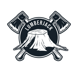 lumberjack badge logo design