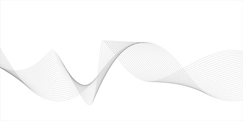 Abstract wave element for design. Digital frequency track equalizer. Stylized line art background. Vector illustration. Wave with lines created using blend tool. Curved wavy line, smooth stripe.