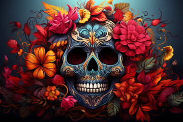 skull and bones, halloween and day of the dead