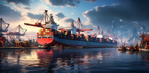 port, ship, import and export, generative ai