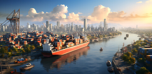 port, ship, import and export, generative ai
