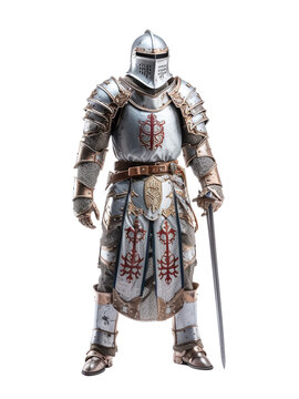 medieval knight with sword and shield
