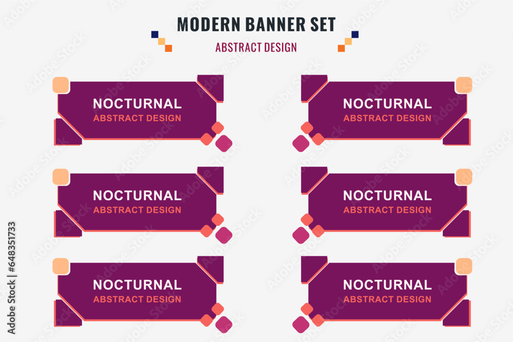 Wall mural modern abstract vector banner set. flat geometric shape with different colors and different style. t