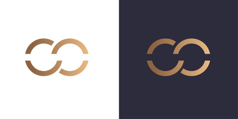 Letter m logo monogram, minimal style identity initial logo mark. Golden gradient vector emblem logotype for business cards initials  infinite symbol.
