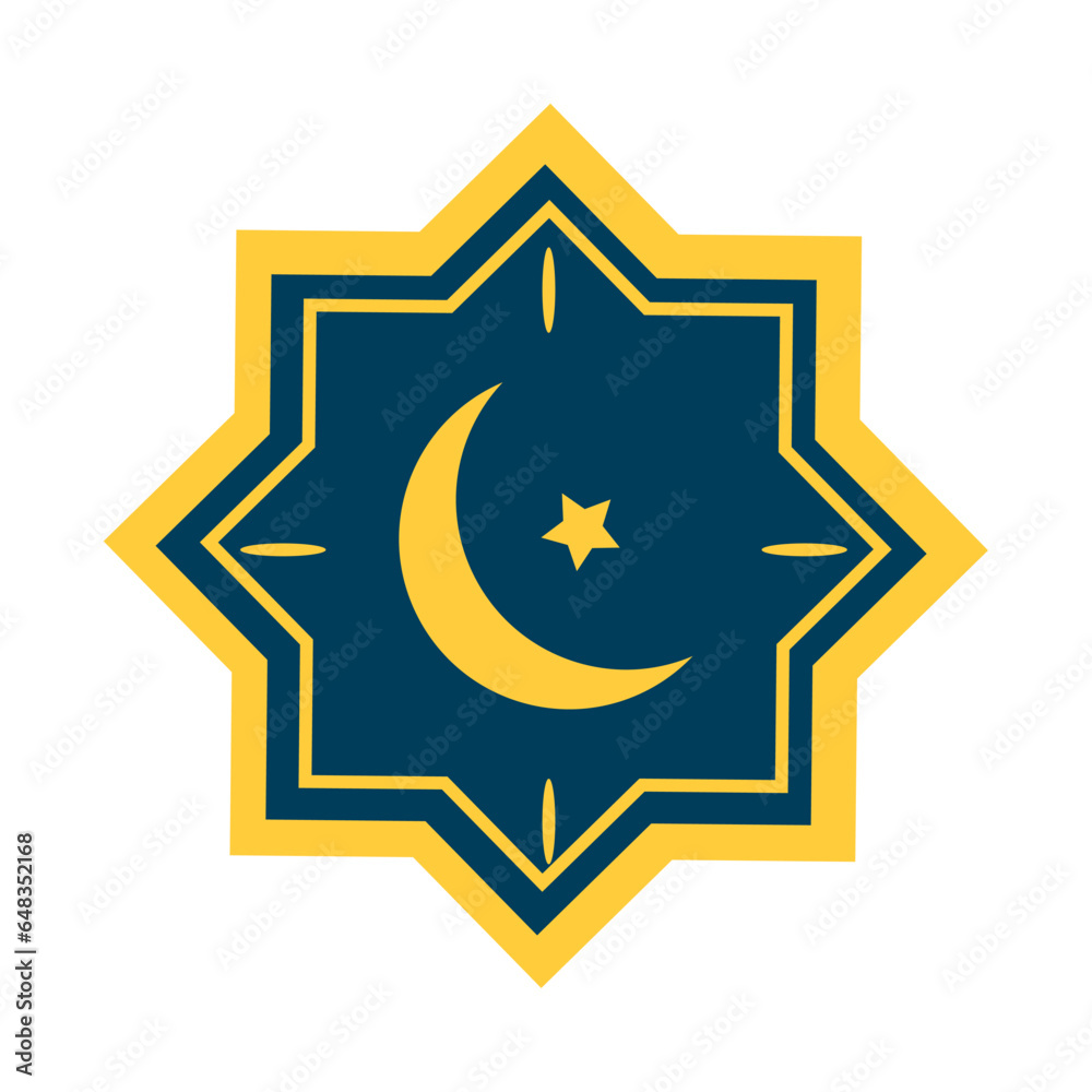 Wall mural islamic star and moon icon