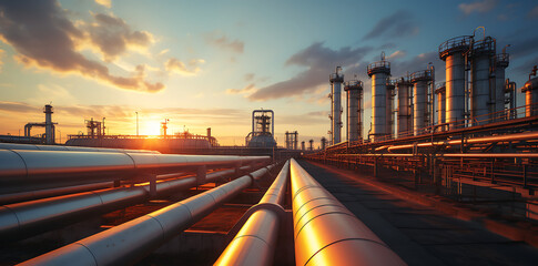 gas plant, oil, factory, pipe, generative ai