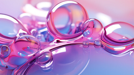 abstract pc desktop wallpaper background with flying bubbles on a colorful background. aspect ratio 16:9 . Generative AI
