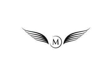 Wings Sign Symbol Abstract Element Letter M Logo Business