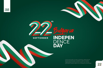 Bulgaria independence day logotype september 22th with flag background