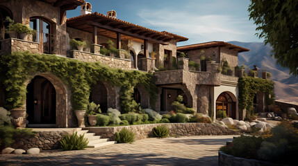 Villa with Rustic Design