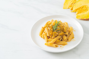 pumpkin penne pasta alfredo sauce
