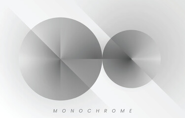 Modern Abstract Silver or White Gray Circles Background Elegant Futuristic Shape Design. Monochrome Concept Vector Illustration. Round Shape