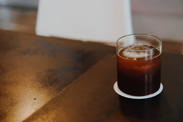 black coffee cold drip in glass