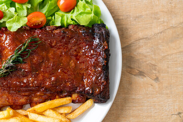 grilled and barbecue ribs pork