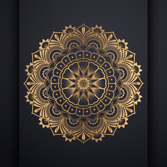 Luxury mandala Gradient golden color Vector Premium Black color