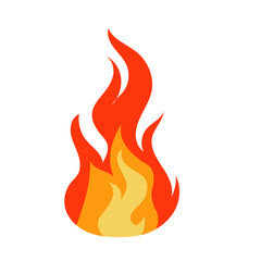 fire flames on white background