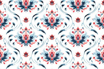 Abstract flower ethnic seamless pattern design. Aztec African fabric mandala boho textured textile decorative. Tribal motifs native vector background 