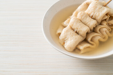 Odeng - Korean fish cake skewer in soup