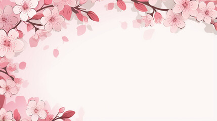 Obraz na płótnie Canvas Cherry blossom graphic frame illustration, Japanese and Chinese style