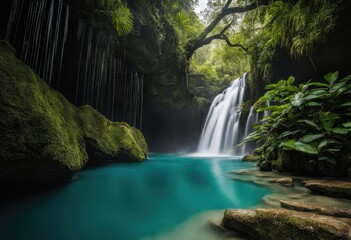A mystical land of waterfalls and rivers, filled with hidden pools and lagoons