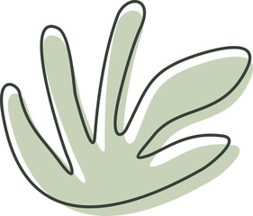 Algae plan aesthetic recolorable vector element