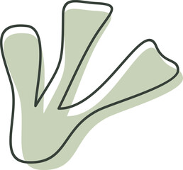 Algae plan aesthetic recolorable vector element