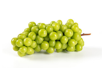 one bunch of fresh green shine muscat grape isolated on white background