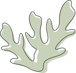 Algae plan aesthetic recolorable vector element