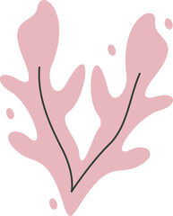 Algae plan aesthetic recolorable vector element