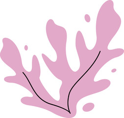 Algae plan aesthetic recolorable vector element