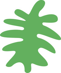 Algae plan aesthetic recolorable vector element