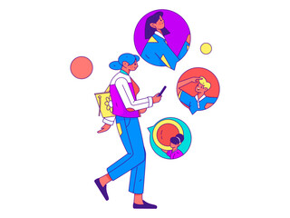 Online shopping e-commerce flat vector concept operation illustration
